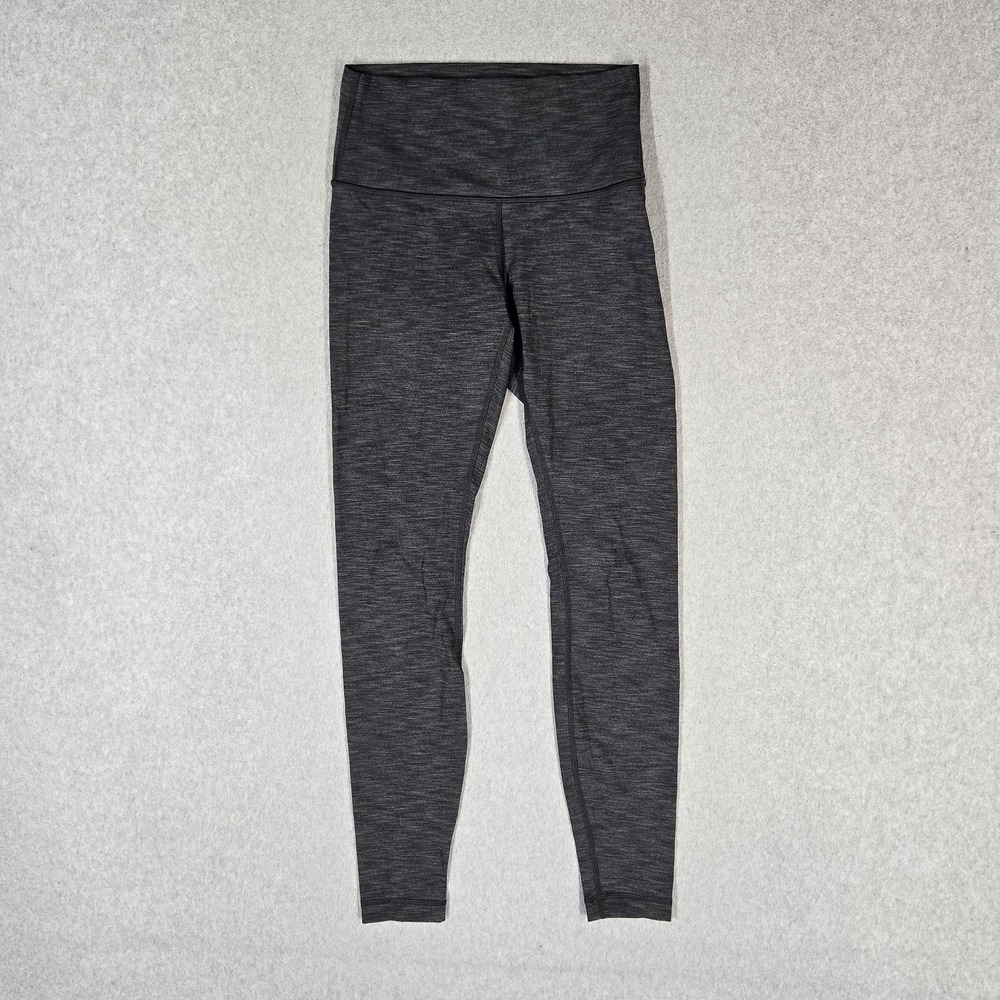 Lululemon Women Activewear Pants 6 Gray Wunder Under Legging Yoga Logo